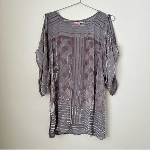 CALYPSO St. Barth SILK Blend Tunic Grey Lavender XS